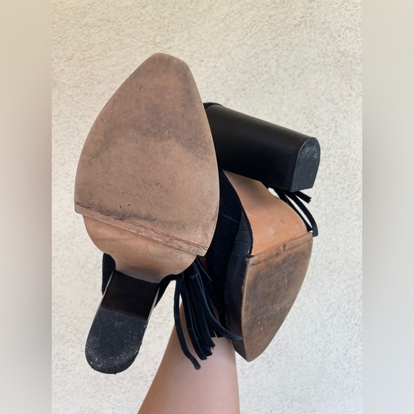 Jeffrey Campbell Ibiza Suede Fringe Boots Black (Size 6) - Picture 6 of 6